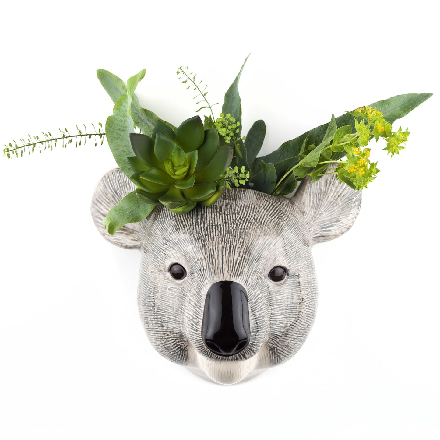 Koala wall vase small w flowers 02